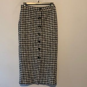 Zara Houndstooth Woven Skirt